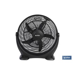 VENTILADOR DE SUELO 5 PALAS 3 VELOCIDADES 90W NEGRO