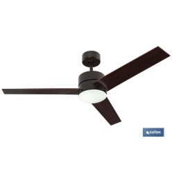 VENTILADOR DE TECHO CON ASPAS EN MADERA Y LUZ LED 132 CM 55 W