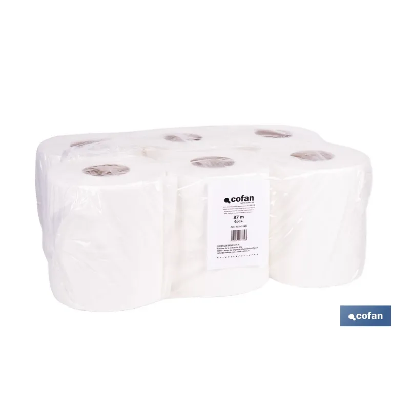 PAPEL SECAMANOS VIRGEN EXTRALAMINADO DE 2 CAPAS 90 M (6 ROLLOS)