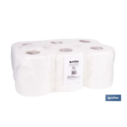 PAPEL SECAMANOS VIRGEN EXTRALAMINADO DE 2 CAPAS 90 M (6 ROLLOS)