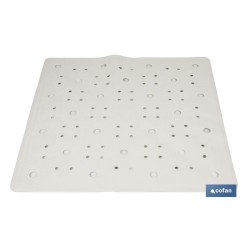 ALFOMBRA ANTIDESLIZANTE CON VENTOSAS  BAÑERA/DUCHA BLANCO 53 X 53 cm