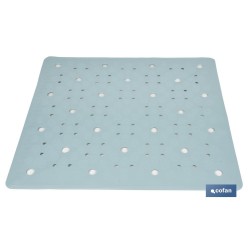 ALFOMBRA ANTIDESLIZANTE CON VENTOSAS BAÑERA/ DUCHA AZUL CLARO 53 X 53 cm