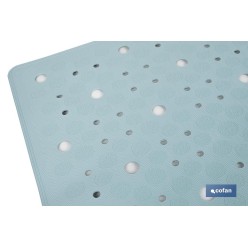 ALFOMBRA ANTIDESLIZANTE CON VENTOSAS BAÑERA/ DUCHA AZUL CLARO 53 X 53 cm