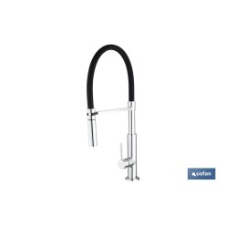 GRIFO COCINA MONOMANDO TUBO FLEXIBLE NEGRO 25 mm