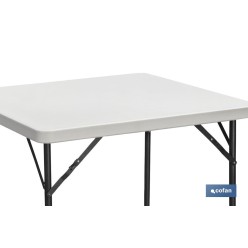 MESA PLEGABLE CUADRADA BLANCA 88X88X74CM