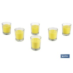 VELA AROMÁTICA DE CITRONELA EN VASO TRANSPARENTE 120 G