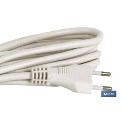 PROLONGADOR BIPOLAR 10A250V ESPIGAØ4 CABLE 5M BLANCO