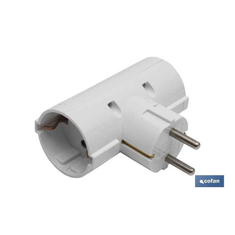 ADAPTADOR SCHUKO 2 VIAS (16A-250V)