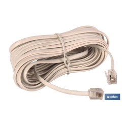 CABLE PLANO TELEFONO CON TOMAS (4.5M)