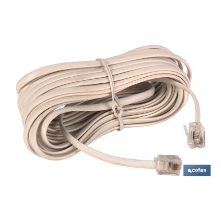 CABLE PLANO TELEFONO CON TOMAS (4.5M)