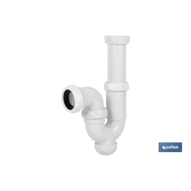 SIFÓN CURVO CON SALIDA Ø32-40 Y VÁLVULA LAVABO BIDÉ 1 1/2 x 70