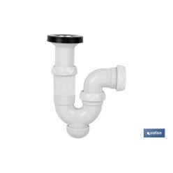 SIFÓN CURVO CON SALIDA Ø32-40 Y VÁLVULA LAVABO BIDÉ 1 1/2 x 70