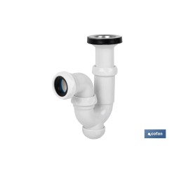 SIFÓN CURVO CON SALIDA Ø32-40 Y VÁLVULA LAVABO BIDÉ 1 1/2 x 70