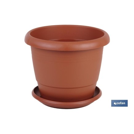 MACETA MARRON MODELO GARDENIA 35X28.8+ PLATO28cm