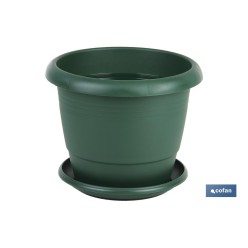 MACETA VERDE MODELO GARDENIA 35X28.8+ PLATO28 CM