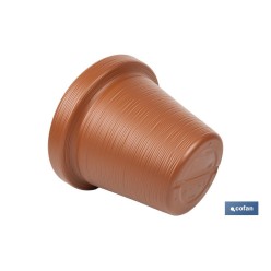 MACETA RAYADA COLOR TERRACOTA PE Ø 390 X 339 MM 22,5 L VENTA UNITARIA