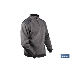 SUDADERA CUELLO CREMALLERA 280gms/m GRIS-NEGRO T-L