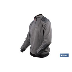 SUDADERA CUELLO CREMALLERA 280gms/m GRIS-NEGRO T-L