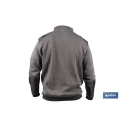 SUDADERA CUELLO CREMALLERA 280gms/m GRIS-NEGRO T-L