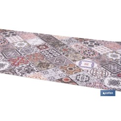 ROLLO DE ALFOMBRA VINÍLICA DISEÑO GEOMÉTRICO 84% VINILO 16% POLIÉSTER 52 CM X 20 M