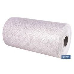 ROLLO DE ALFOMBRA VINÍLICA CON EFECTO JASPEADO GRIS CLARO 84% VINILO 16% POLIÉSTER 52 CM X 20 M