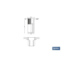 TUERCAS REMACHABLES RANURADAS CABEZA REDUCIDA ACERO M8