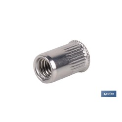 TUERCAS REMACHABLES RANURADAS CABEZA REDUCIDA INOX A-2 M3