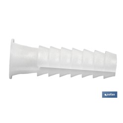 BLÍSTER DE 15 UDS TACO DE PLÁSTICO BLANCO 6 MM VENTA UNITARIA