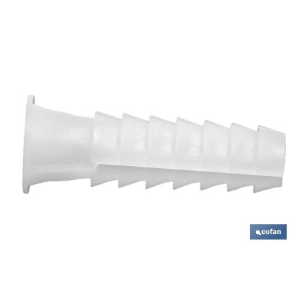 BLÍSTER DE 6 UDS TACO DE PLÁSTICO BLANCO 9 MM VENTA UNITARIA