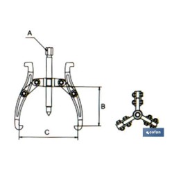 EXTRACTOR 3 GARRAS ARTICULADAS 3 15-80