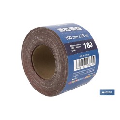 ROLLO LIJA TELA UNIVERSAL 100 X 25 M. G.180