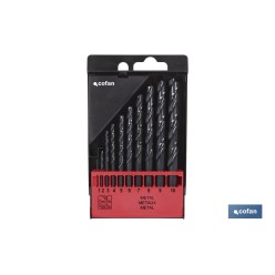 ESTUCHE BROCAS HSS - MEDIDAS: 1 - 10mm (10 pcs)