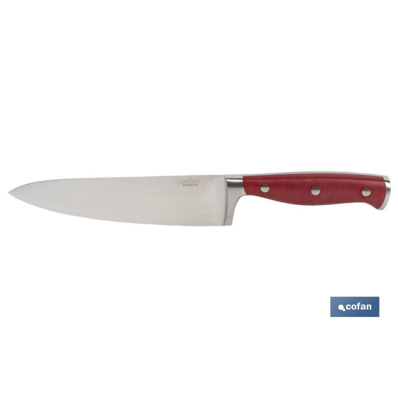 CUCHILLO COCINA HOJA 17cm MODELO AGUACEJO ROJO