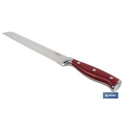 CUCHILLO PANERO HOJA 21cm MODELO AGUACEJO ROJO