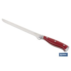 CUCHILLO JAMONERO/SALMONERO HOJA 25cm MODELO AGUACEJO ROJO