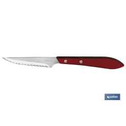 PACK 3 CUCHILLO CHULETERO MICRODENTADO HOJA 10cm  MODELO GULASH ROJO