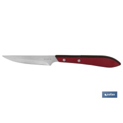 PACK 3 CUCHILLO DE MESA CON FILO HOJA 10cm  MODELO GULASH ROJO