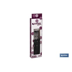 PACK 3 CUCHILLO DE MESA CON FILO HOJA 10cm  MODELO GULASH NEGRO