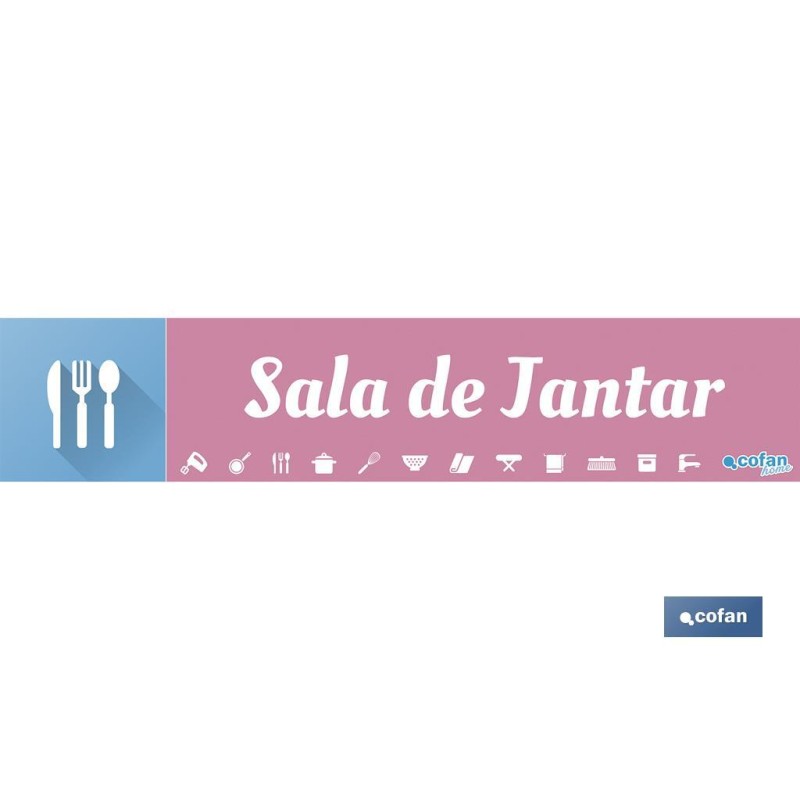 SEÑALETICA IMANTADA PORTUGUES PARA EXPOSITOR 975 X 200 MM - SALA DE JANTAR