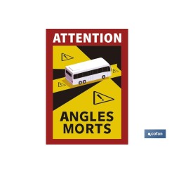 ETIQUETA ADHESIVA «ATTENTION ANGLES MORTS» CAMIONES VENTA UNITARIA