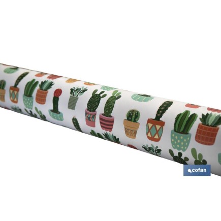 ROLLO DE MANTEL ANTIMANCHAS CON CACTUS 1,40 X 20 M