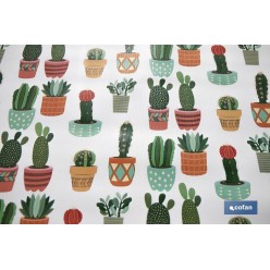 ROLLO DE MANTEL ANTIMANCHAS CON CACTUS 1,40 X 20 M