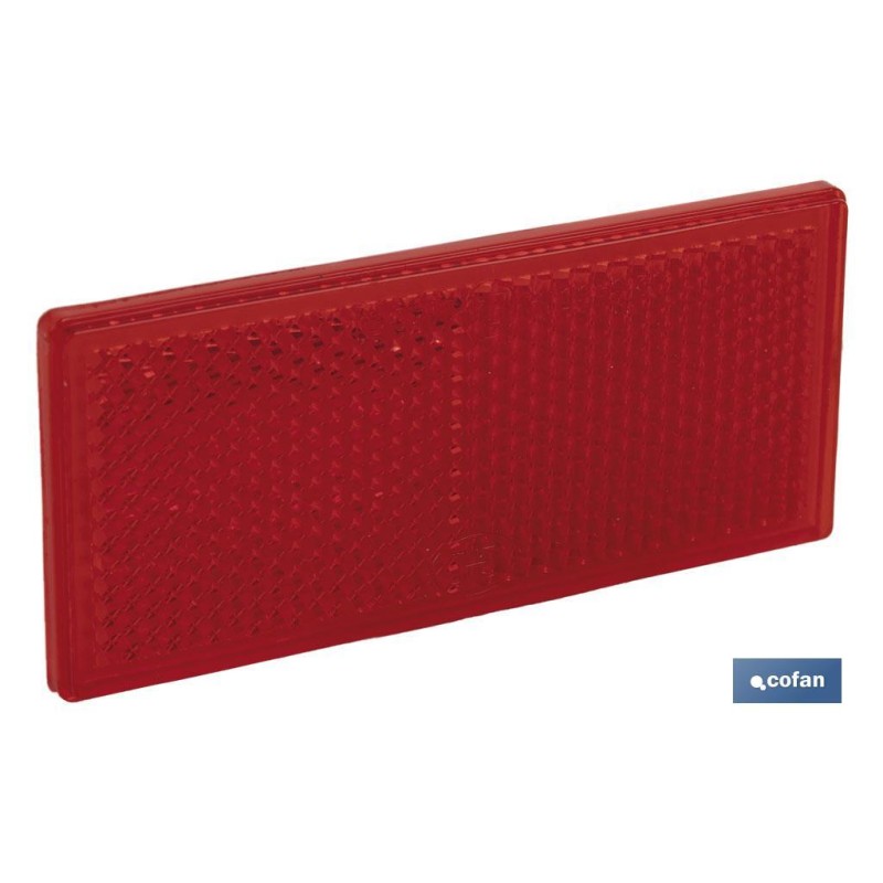 CATADIÓPTRICO RECTANGULAR ROJO 79 X 35 MM ADHESIVO