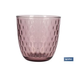 PACK 6 VASOS DE AGUA VIDRIO 29 CL COLOR PURPURA CLARO MODELO ÓPALO