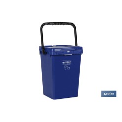 CONTENEDOR AZUL PARA PAPEL-CARTON 25L.