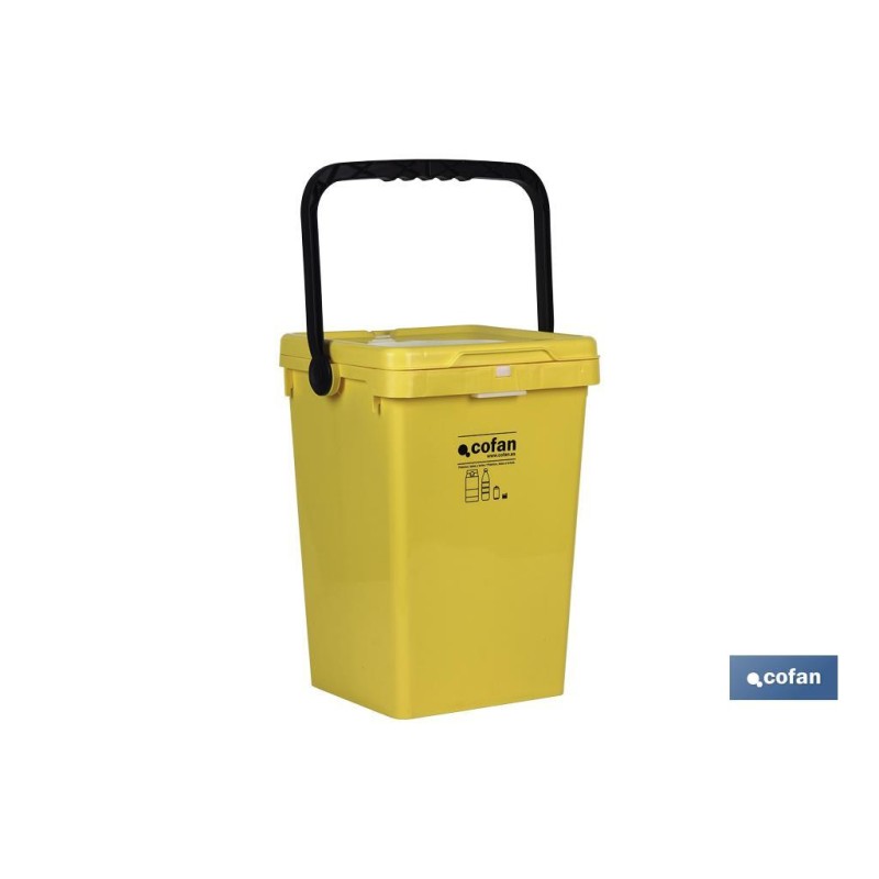 CONTENEDOR AMARILLO PARA PLASTICOS-LATAS, 25L.