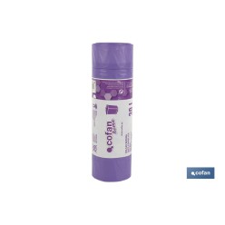 BOLSA DE BASURA AUTOCIERRE PERFUMADA LAVANDA 57 X 57 G.90 COLOR VIOLETA 15 UDS 30l