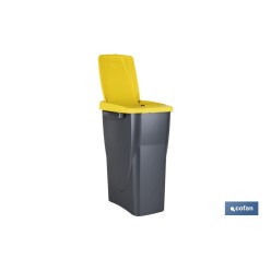 CUBO DE BASURA PARA RECICLAR 15 LITROS  COLOR AMARILLO 20 X 31 X 42 CM