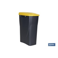 CUBO DE BASURA PARA RECICLAR 25 LITROS  COLOR AMARILLO 21.5 X 36 X 51 CM