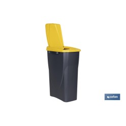 CUBO DE BASURA PARA RECICLAR 25 LITROS  COLOR AMARILLO 21.5 X 36 X 51 CM